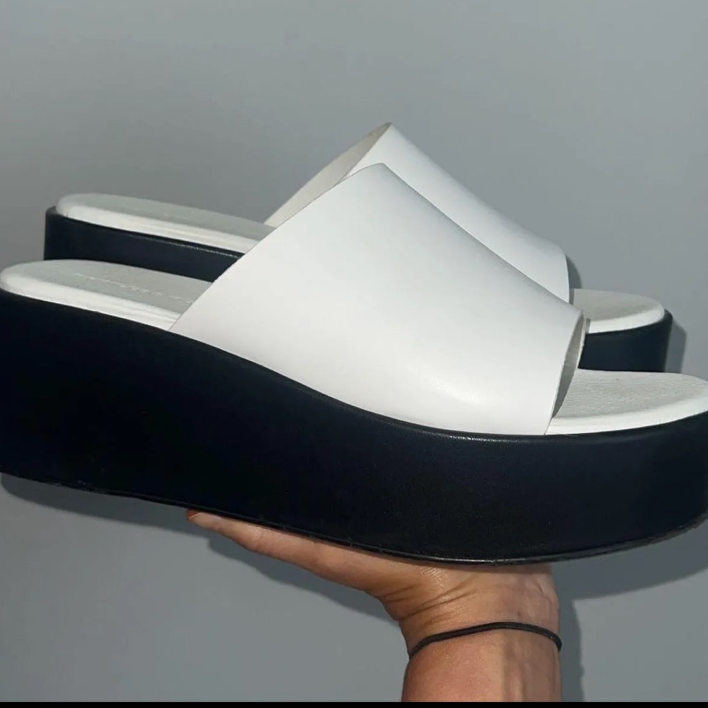 Princess Polly White Leather Platform Sandals